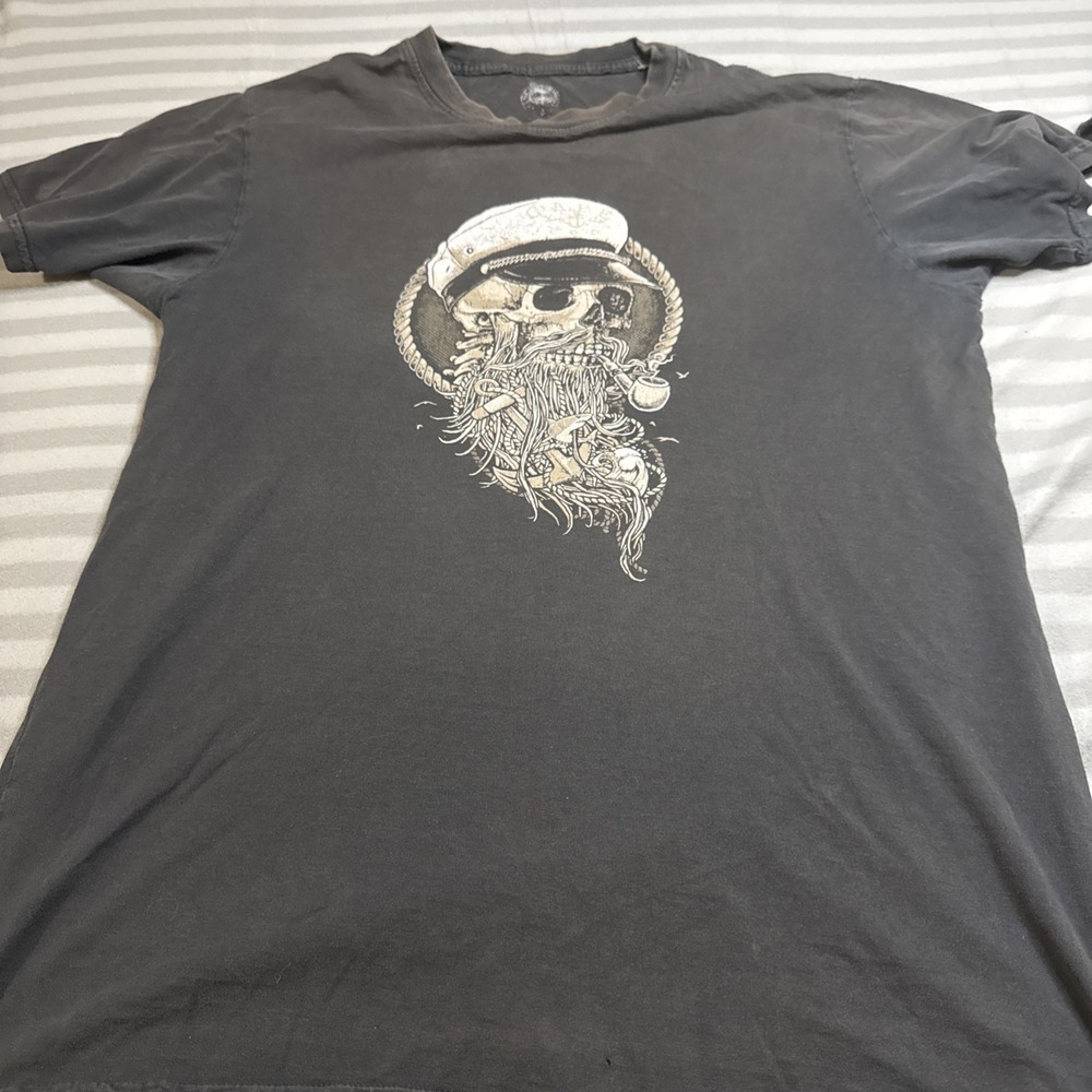 Skeleton‎ Captain Maritime Shirt Cape Cod The Duck Company Large  Rocker Grunge